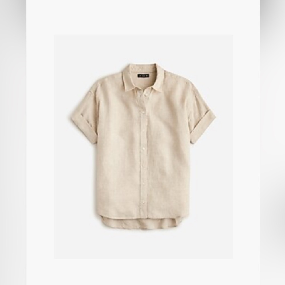 J. Crew Capitaine Short-Sleeved Button Down in Baird McNutt Irish Linen - XL